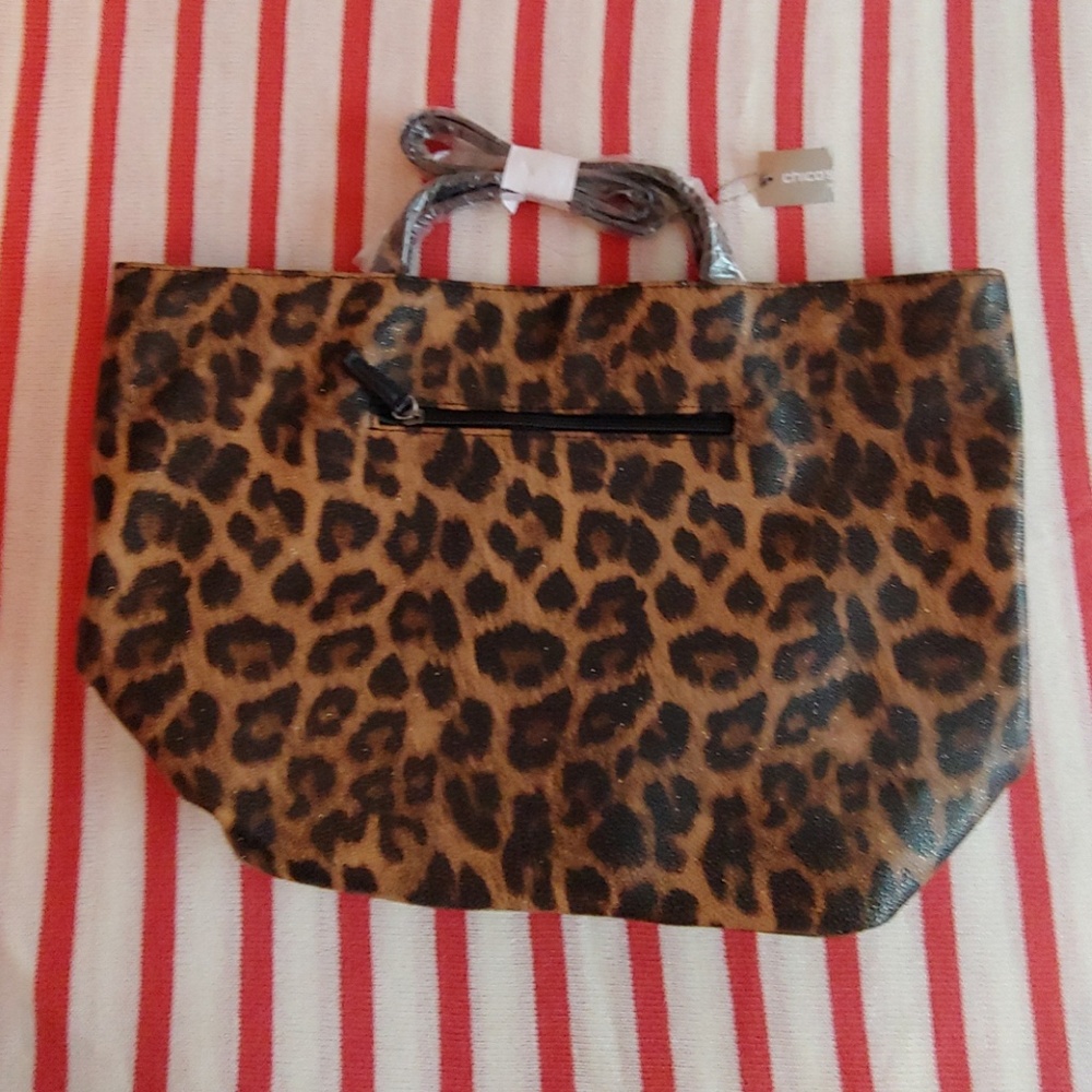 Sparkling Leopard Print Tote Bag